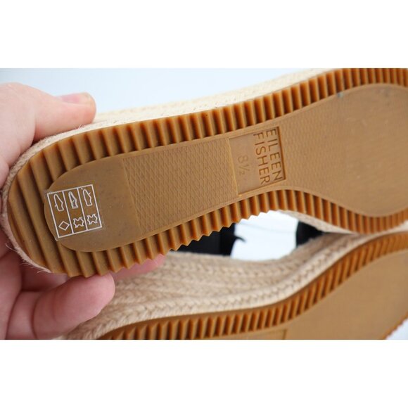 Eileen Fisher Women Weslia Leather Ankle Strap Wedge Espadrille Sandals Size 8.5 - Picture 10 of 12